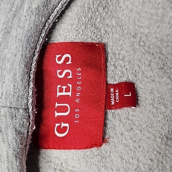 Guess large gray and red zip up hoodie - Picture 5 of 6